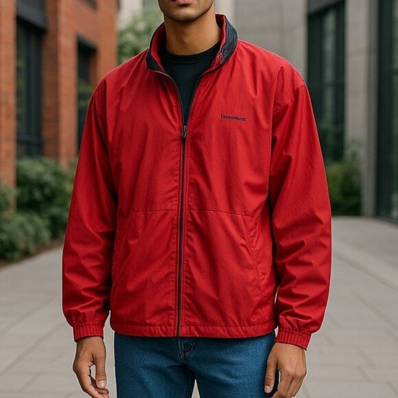 Cutter and Buck Men's Jacket Size XLarge Red Golf Windbreaker Rain Jacket - Picture 1 of 14